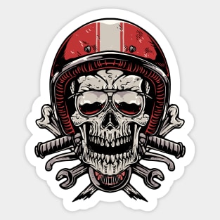 Skull Biker Sticker